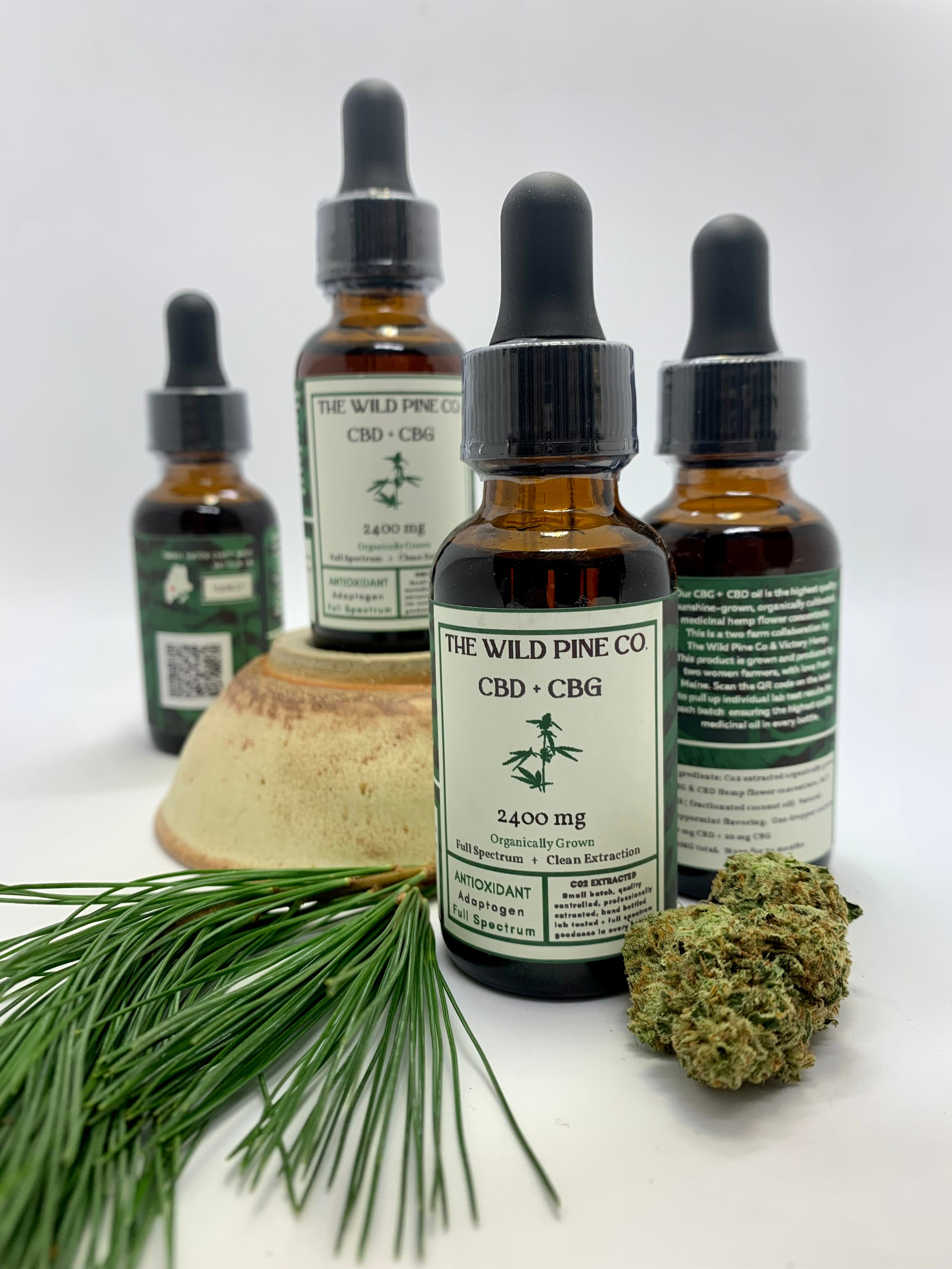 Organically Farmed in Western Maine Full Spectrum 2400 MG CBD + CBG oil- with full panel test results for every small batch made