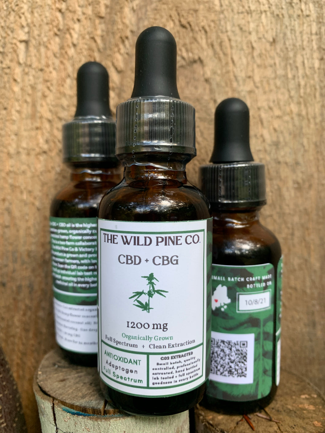 Organically Farmed in Western Maine - Full Spectrum 1200 MG CBD + CBG oil- with full panel test results for every batch made